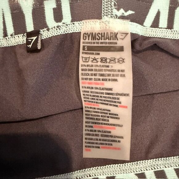Gymshark Flex Low Rise Leggings Charcoal Gray with Aqua Band Size Small - Picture 4 of 9
